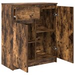 vidaXL Buffet avec tiroir chêne fumé 71x35x84 cm bois d'ingénierie
