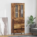 vidaXL Haut Armoire Bois Ancien 69 5 x 34 x 180 cm Bois d'ingénierie