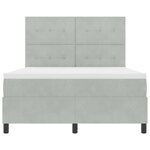 vidaXL Lit à ressort LED avec matelas Gris clair 140 x 200 cm tissu
