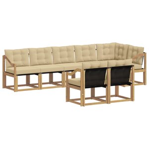 vidaXL Ensemble de canapés d'extérieur 8 Pièces Blanc et Beige
