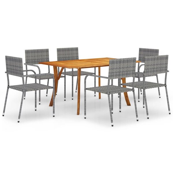 vidaXL Ensemble de salle à manger de jardin 7 Pièces Anthracite