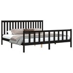 vidaXL Cadre de lit sans matelas noir 200x200 cm bois massif de pin