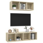 vidaXL Ensemble de meubles TV 2 Pièces Chêne sonoma Bois d'ingénierie