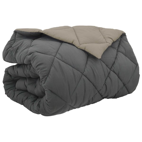 vidaXL Duvet d'hiver Gris clair et anthracite 240 x 260 cm Microfibre