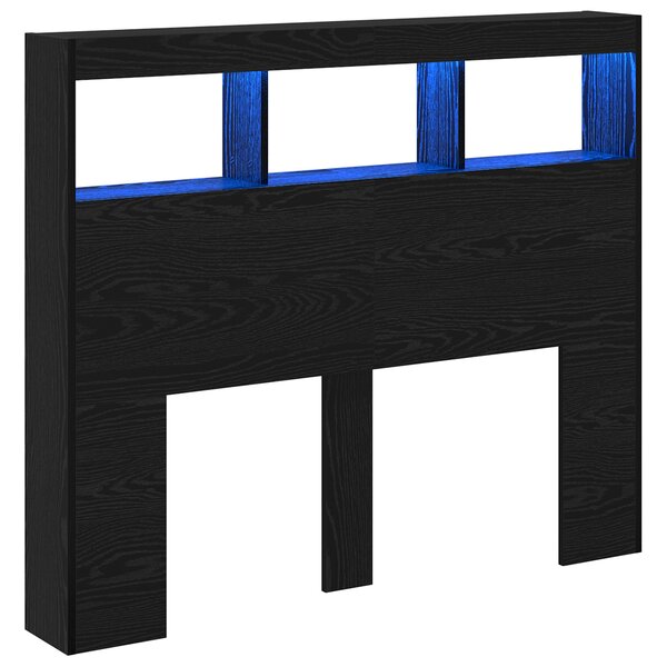 vidaXL Tête de lit en chêne noir Chêne noir Bois d'ingénierie