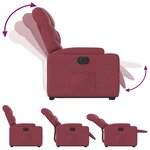 vidaXL Fauteuil inclinable électrique rouge bordeaux tissu