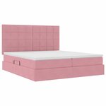 vidaXL Lit de rangement LED avec matelas Rose 200 x 200 cm Velours