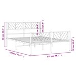 vidaXL Cadre de lit métal avec tête de lit/pied de lit blanc 120x190cm