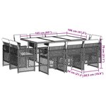 vidaXL Ensemble à manger de jardin et coussins 11 Pièces mélange beige