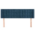 vidaXL Tête de lit avec oreilles Bleu foncé 147x16x78/88 cm Velours
