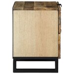 vidaXL Cabinet de chevet 40x33.5x46 cm en bois de manguier massif et en bois reconstitué