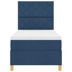 vidaXL Lit Box Spring avec Matelas & LED Bleu 90x200 cm Tissu