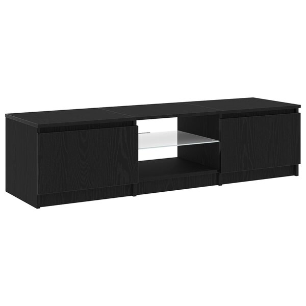 vidaXL Meuble TV Noir 140 x 38.5 x 36 cm Bois d'ingénierie
