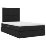 vidaXL Lit avec rangement et LED avec LED Noir 120 x 190 cm Polyester