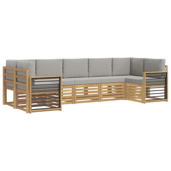 vidaXL Ensemble de canapé d'angle 7 Pièces Blanc et gris clair