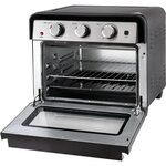 TKG AFO 2000 - Mini-four et friteuse à air chaud combiné - 22L - 1700W - Chauffe en voûte, sole ou combinée - 90-230° C - Noir