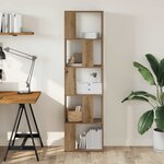 vidaXL Bibliothèque 5 niveaux chêne artisanal bois ingénierie