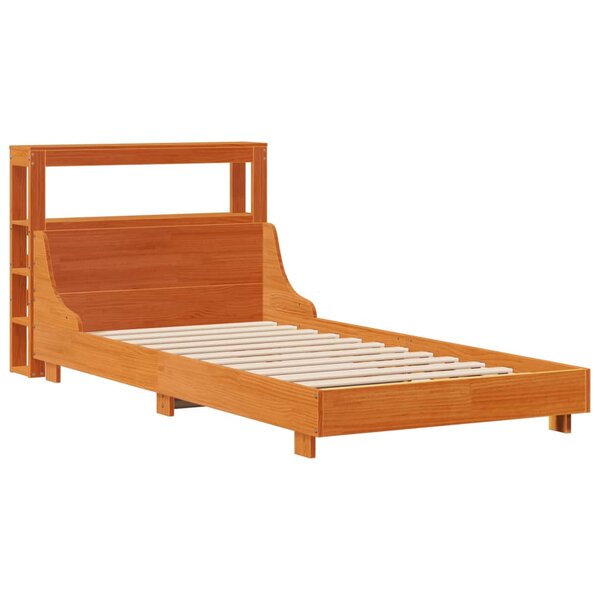 vidaXL Cadre de lit sans matelas cire marron 90x200 cm bois pin massif
