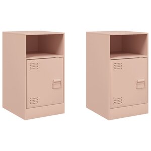 vidaXL Tables de chevet 2 Pièces rose 34 5x39x62 cm acier
