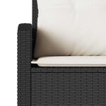 vidaXL Canapés en forme de L avec coussins noir résine tressée