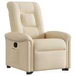 vidaXL Fauteuil inclinable Crème Tissu