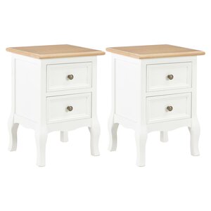 vidaXL Tables de chevet 2 Pièces blanc 35x30x49 cm MDF