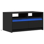 vidaXL Table basse avec lumières LED noir bois d'ingénierie