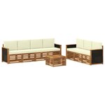 vidaXL Ensembles de canapés avec coussin 8 Pièces Bois d'Acacia Massif
