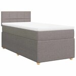 vidaXL Sommier à lattes de lit avec matelas Taupe 90x200 cm Tissu