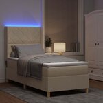 vidaXL Lit à ressorts avec matelas Crème 140 x 200 cm tissu
