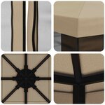 vidaXL Abri de jardin avec parois 3 x 3 m Beige Polyester et Acier