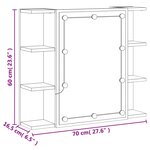 vidaXL Armoire à miroir avec LED Blanc brillant 70x16 5x60 cm