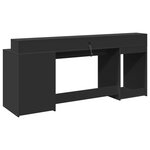 vidaXL Bureau avec lumières LED noir 200x55x91 cm bois d'ingénierie