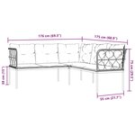 vidaXL Canapé de jardin avec coussins forme de L noir acier textilène