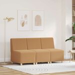 vidaXL Unité de Sofa Modulaire Sans Accoudoirs 3 Pièces Beige