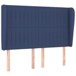 vidaXL Tête de lit avec oreilles Bleu 147x23x118/128 cm Tissu