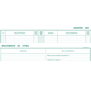 91E Registre 24x32 mm Mouvements de Titres 100 Pages EXACOMPTA