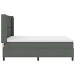 vidaXL Lit à ressorts avec matelas Gris foncé 140 x 190 cm tissu