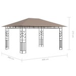 vidaXL Tonnelle avec moustiquaire et lumières LED 4x3x2 73 m Taupe