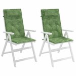 vidaXL Coussins de chaise à dossier haut lot de 2 modèle de feuille