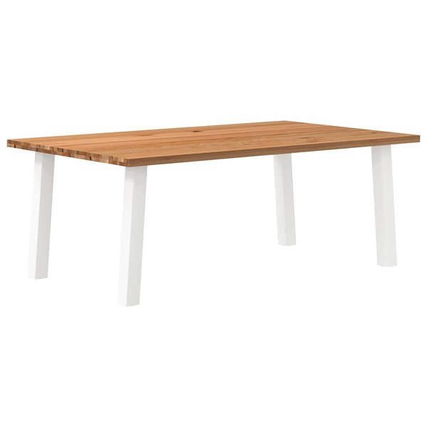 vidaXL Table à manger marron clair bois de chêne massif rectangulaire