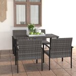 vidaXL Ensemble à manger de jardin 5 Pièces Résine tressée Gris