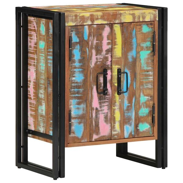 vidaXL Cabinet à chaussures Multicolore Bois massif de récupération