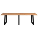 vidaXL Table à manger marron clair bois de chêne massif rectangulaire