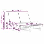 vidaXL Baignoire de soleil double avec roues et coussins en bois d'acacia solide