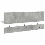 vidaXL Porte-manteau mural avec étagère Gris béton 90 x 15 x 36 cm