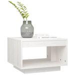 vidaXL Table basse blanc 50x50x33 5 cm bois de pin massif