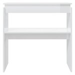 Vidaxl table console blanc brillant 80x30x80 cm aggloméré