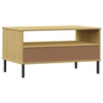 vidaXL Table basse avec pieds en métal Marron 85x50x45 cm Bois OSLO