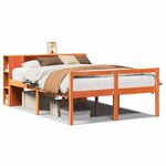 vidaXL Lit bibliothèque sans matelas cire marron 150x200cm bois massif